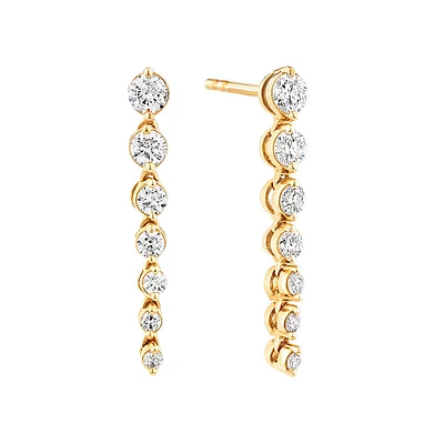 Drop Earrings with Carat TW of Diamonds in 18kt Gold