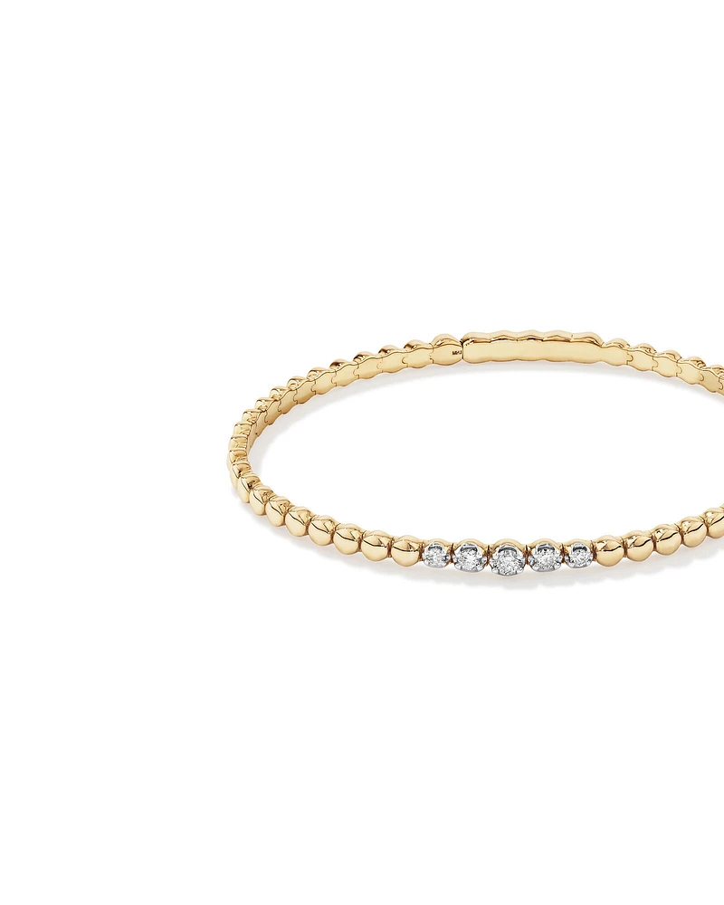 0.25 Carat TW Diamond Flex Bangle in 10kt Yellow Gold