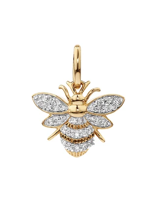 Diamond Bee Pendant in 10kt Yellow Gold