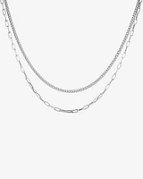 50cm (20") Curb and Paperclip Chain in Sterling Silver