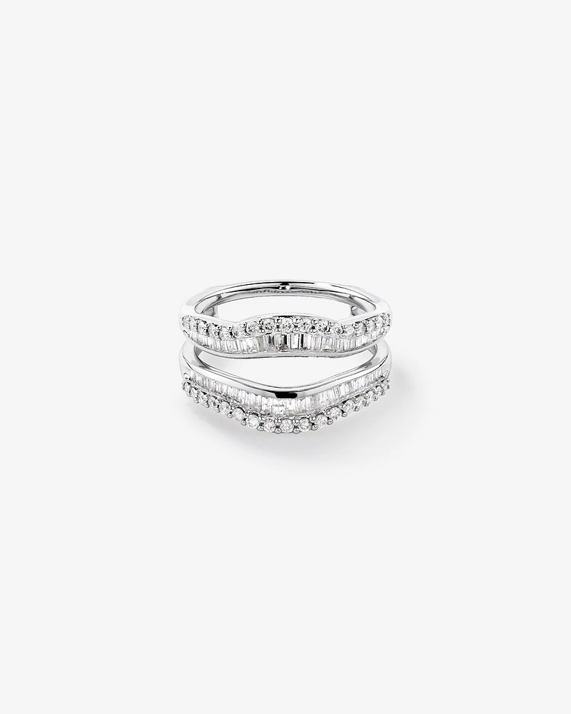 Bague complémentaire en or blanc 14 K avec diamants totalisant 0,75 ct