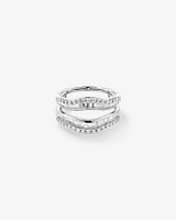 Bague complémentaire en or blanc 14 K avec diamants totalisant 0,75 ct