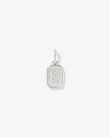 Letter Z Mother of Pearl Initial Pendant in Sterling Silver