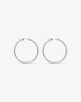 Hoop Earrings with Cubic Zirconia in Sterling Silver