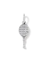 Diamond Accent Tennis Racquet Pendant in Sterling Silver