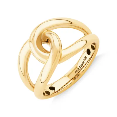 Round Bold Link Ring 10kt Yellow Gold