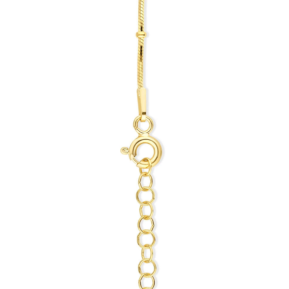 Snake & Bead Station Bracelet in 10kt Yellow Gold