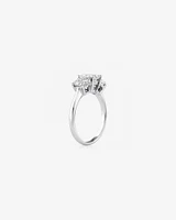 2 Carat Three Stone Oval Laboratory-Grown Diamond Ring In 14kt White Gold