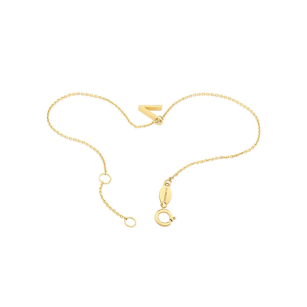 19cm (7.5") C Initial Bracelet in 10kt Yellow Gold