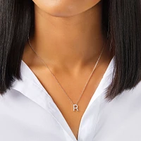 A' Initial necklace with 0.10 Carat TW of Diamonds in 10kt White Gold