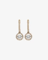 0.50 Carat TW Diamond Halo Everlight Drop Huggie Earrings in 10kt Yellow Gold