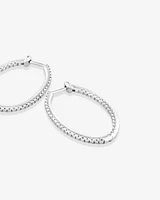 Oval Shape Hoop Earrings with 0.50ct TW of Diamonds in 10kt White Gold