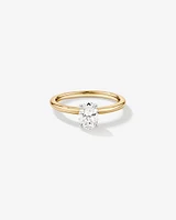 Carat TW Oval Laboratory-Grown Diamond Solitaire Engagement Ring in 14kt White Gold