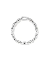 Men's 0.30 Carat TW Men's Black Diamond Link Bracelet in Sterling Silver