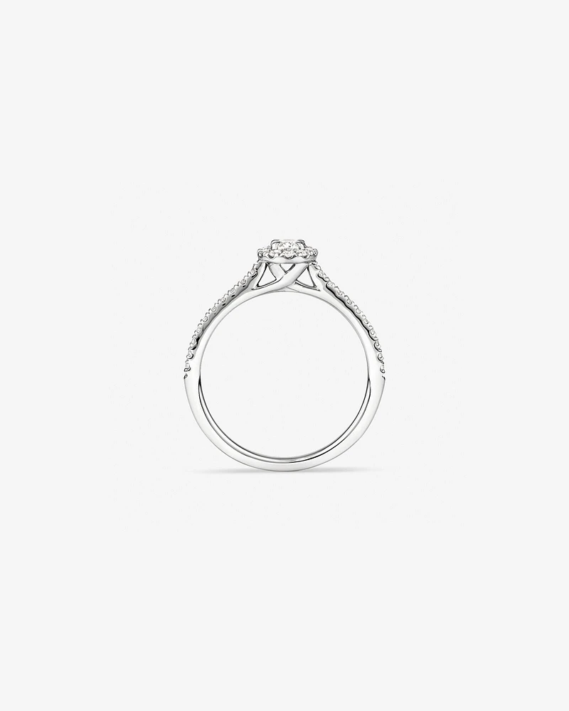 Oval Halo Ring with 0.50 Carat TW of Diamonds in 14kt White Gold