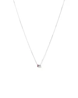 Ruby & Diamond Rondell Pendant with 0.21 Carat TW in 10kt White Gold