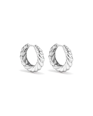 Grandes Boucles D'Oreilles Huggies Croissant En Argent Sterling