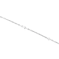 2mm Wide Hollow Paperclip Chain in 10kt White Gold