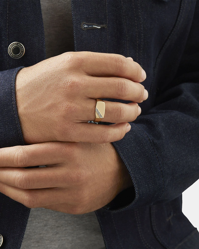 Men's Ring with 0.10 Carat TW of Diamonds In 10kt Yellow Gold