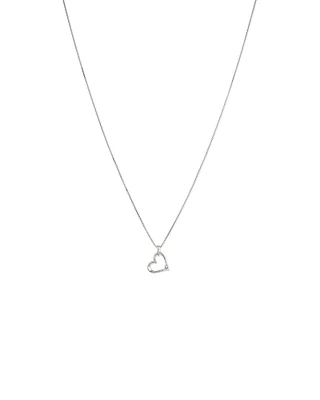 Pendentif cœur en argent sterling avec un diamant