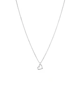 Pendentif cœur en argent sterling avec un diamant