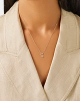 A' Initial necklace with 0.10 Carat TW of Diamonds in 10kt White Gold