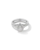 Bridal Set with 0.60 Carat TW of Diamonds in 14kt White Gold