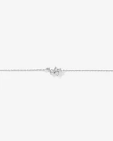 Round Brilliant Cut Cubic Zirconia Chain Bracelet in Sterling Silver