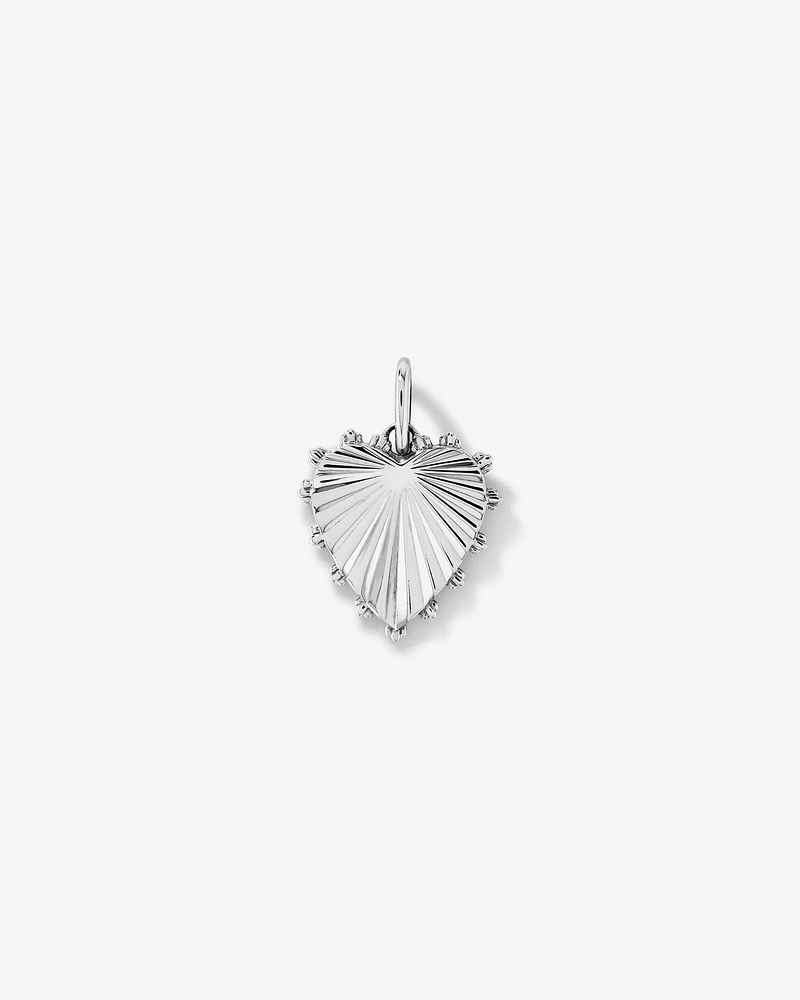 Sunray Love Heart Pendant in Sterling Silver