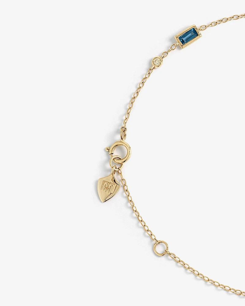 Serendipity Bracelet with London Blue Topaz in 10kt Yellow Gold