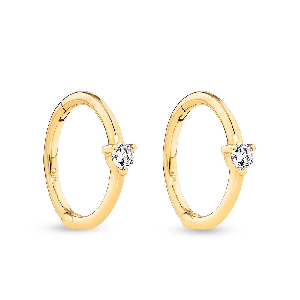 Diamond Accent Sleeper Earrings in 10kt Yellow Gold