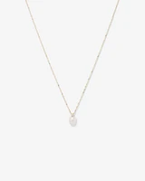 Cultured Freshwater Pearl and Diamond Pendant in 10kt Yellow Gold