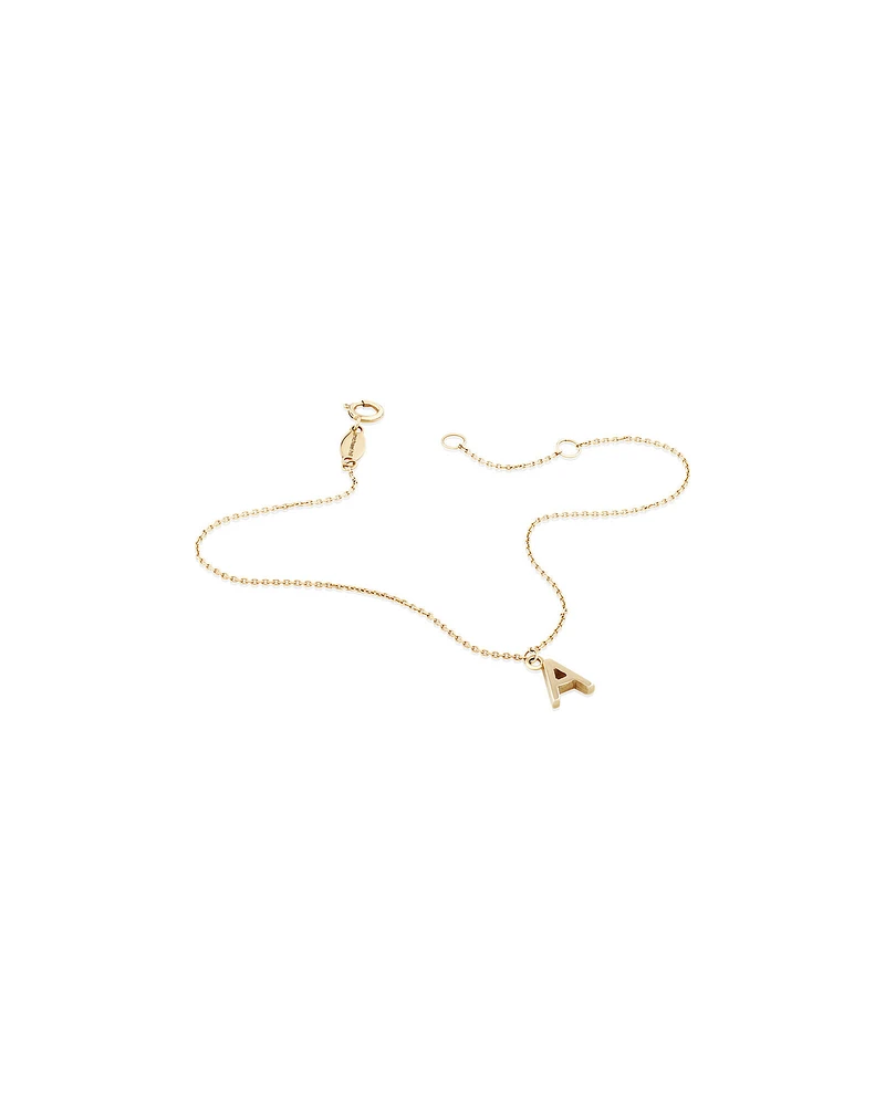 19cm (7.5") C Initial Bracelet in 10kt Yellow Gold