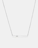 Diamond Accent Bar Necklace in Sterling Silver