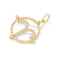 Aries Zodiac Pendant with 0.15 Carat TW of Diamonds in 10kt Yellow Gold