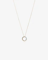 0.11 Carat TW Diamond Triple Circle Crossover Pendant Necklace in Sterling Silver & 10kt Yellow Gold