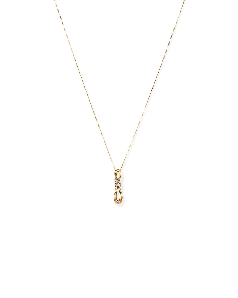 0.07 Carat TW Diamond Knots Pendant in 10kt Yellow Gold