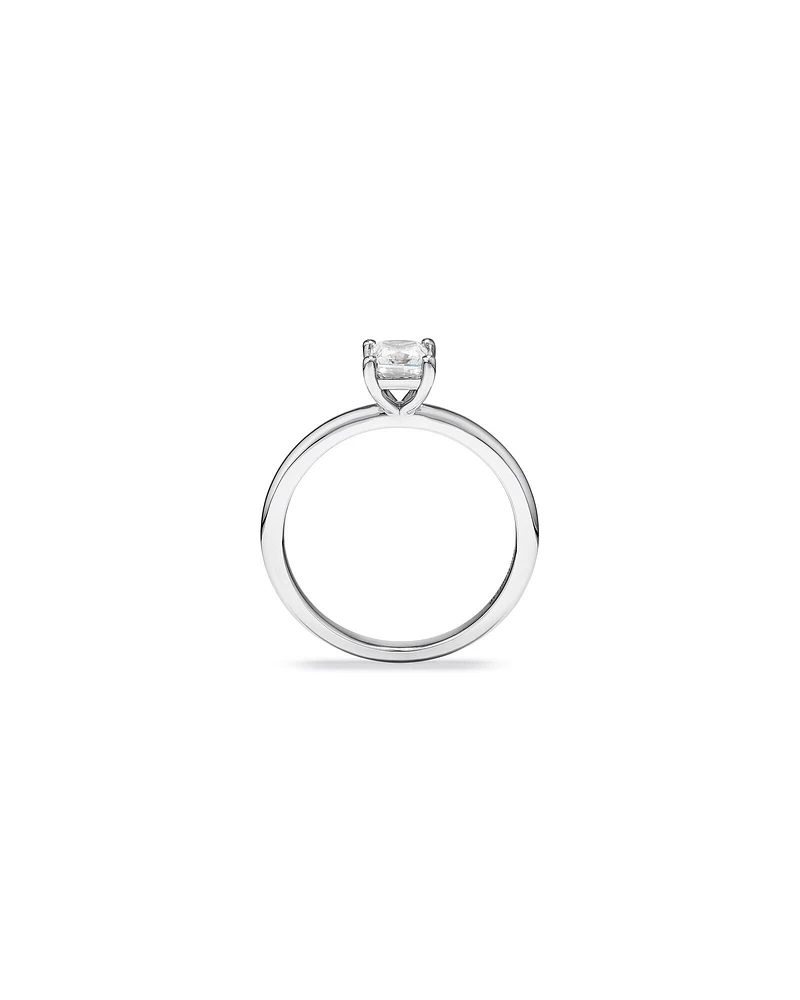 0.50 Carat TW Princess Cut Diamond Solitaire Engagement Ring in 14kt White Gold