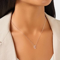 A' Initial necklace with 0.10 Carat TW of Diamonds in 10kt White Gold