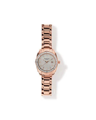 Montre Femme En Nacre Avec 0,28 Carat Poids Total De Diamants Et Mouvement Quartz En Acier Inoxydable Ton Or Rose