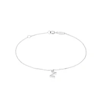 19cm (7.5") N Initial Bracelet in Sterling Silver