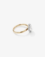 1.46 Carat TW Oval Cut Laboratory-Grown Diamond Halo Engagement Ring in 14kt Yellow and White Gold