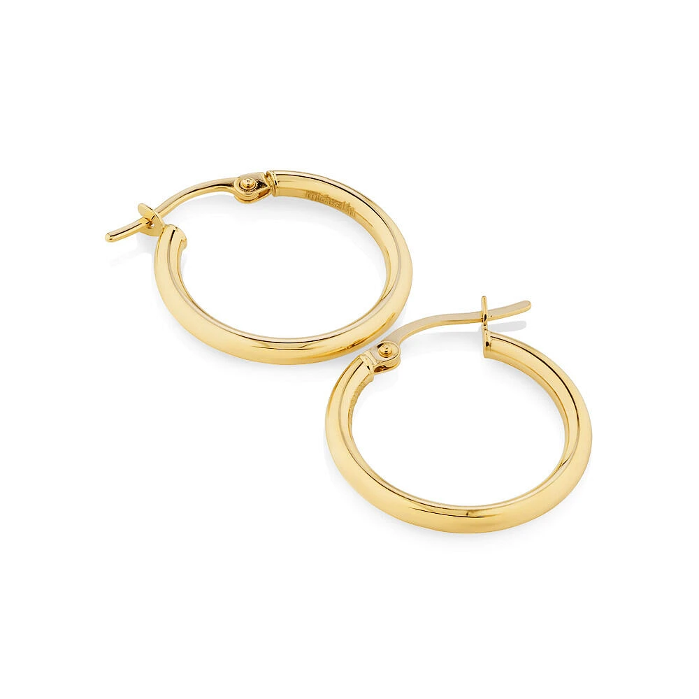 18mm Hoop Earrings in 10kt Yellow Gold