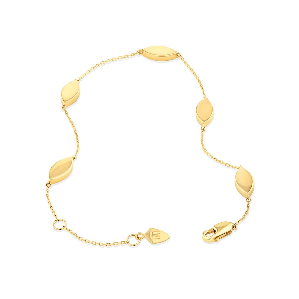 Marquise Station Bracelet in 10kt Yellow Gold