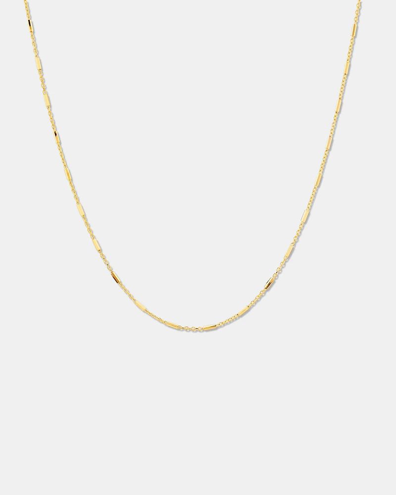Tube Station Cable Chain in 10kt Yellow Gold