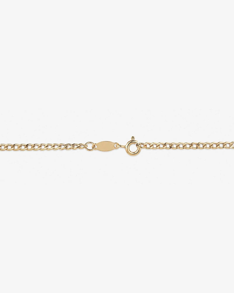 60cm (24") Hollow Curb Chain in 10kt Yellow Gold