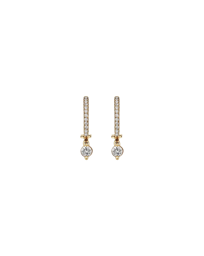 Single Drop Earrings with 0.37 Carat TW of Diamonds in 18kt Yellow Gold