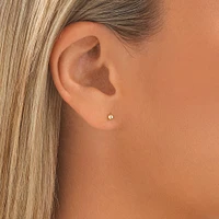 Boutons d'oreilles à bille de 3 mm en or rose 10 K