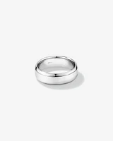 7mm Flat Bevelled Wedding Band in Sterling Silver