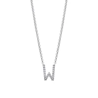 A' Initial necklace with 0.10 Carat TW of Diamonds in 10kt White Gold